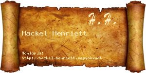 Hackel Henriett névjegykártya